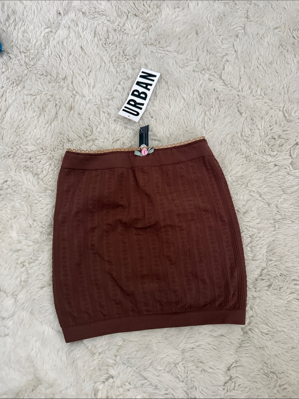 Urban Outfitters Brown Ribbed tube top / mini skirt
